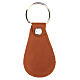 St Christopher keychain Bon Voyage brown leather s2