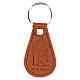 St Christopher drop-shaped keyring Gute Fahrt real leather s1