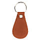 St Christopher drop-shaped keyring Gute Fahrt real leather s2