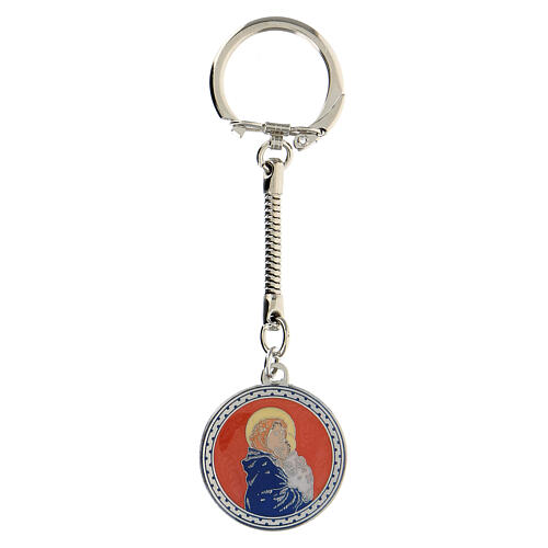 Schlüsselanhänger Maria mit dem Jesuskind, rot 1