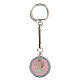 Pink enamelled keyring, angel with lyre s1