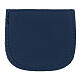 Sacchetto portarosario in vera pelle blu bottone 10x10 cm s2