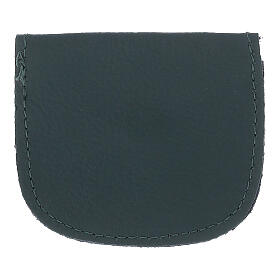 Sacchetto portarosario in vera pelle verde 10x10 cm
