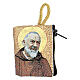 Caja para rosario tela Virgen Padre Pío 5x7 cm s2