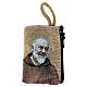 Pochette en tissu pour chapelet Vierge et Padre Pio 5x7 cm s1