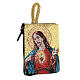 Fabric rosary clutch with scapular embroidery 5x7 cm s1