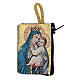 Fabric rosary clutch with scapular embroidery 5x7 cm s2