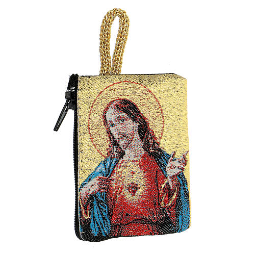 Rosary pouch in scapular fabric 5x7 cm 1