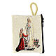 Fabric rosary clutch with Our Lady of Lourdes 7x8 cm s1