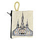 Fabric rosary clutch with Our Lady of Lourdes 7x8 cm s2