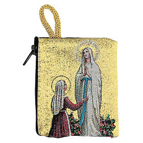 Caja para rosario Virgen Lourdes 5x7 cm