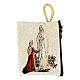 Pochette en tissu pour chapelet Notre-Dame de Lourdes 7x8 cm s1