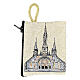 Pochette en tissu pour chapelet Notre-Dame de Lourdes 7x8 cm s2