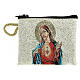 Rosenkranztäschchen aus Stoff, Madonna und Heiligstes Herz Jesu, 5x7 cm s2