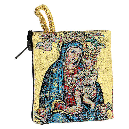 Caja para rosario San Pío y Virgen María 5x7 cm 1