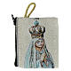 Fabric rosary clutch with marian apparitions 7x8 cm s1