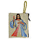 Portarosario Gesù Cristo tessuto 7x8 cm s2