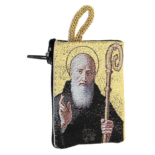 Rosary pouch St Benedict in fabric 4x5 cm | online sales on HOLYART.com