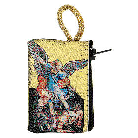 Rosary pouch, St Michael the Archangel cloth 4x5 cm