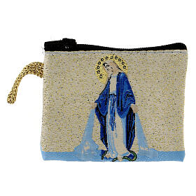 Rosary clutch of Our Lady of Miraculous Medal, fabric, 7x7 cm
