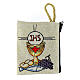 Cloth rosary pouch, First Communion 7x7 cm s1
