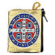 Fabric rosary pouch St Benedict 7x7 cm s2