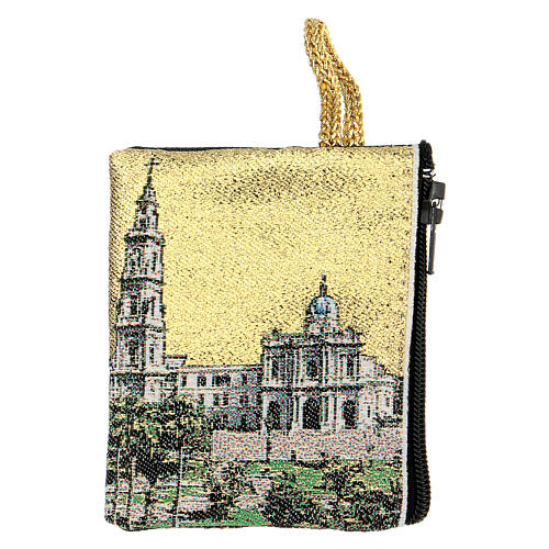 Rosary clutch of Our Lady of Pompeii, fabric, 7x7 cm 2