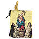 Caja para rosario Virgen de Pompeya de tela 7x7 cm s1