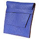 Bolso para rosario cuero liso azul 9x8 cm s3