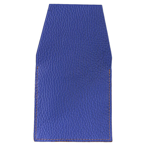 Custodia per rosario pelle liscia blu 9x8 cm 5