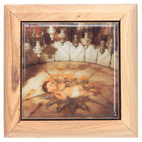 Rosary case in olive wood, baby Jesus Bethlehem