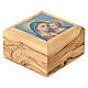 Rosary case made of olive wood, Our Lady with Child s2