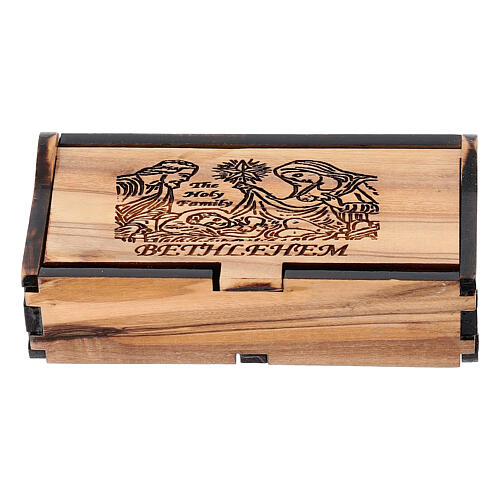 Rosary case in olive wood, bethlehem nativity 3