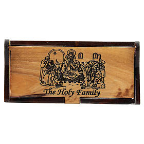 Pudełeczko na różaniec drewno oliwne Święta Rodzina The Holy Family