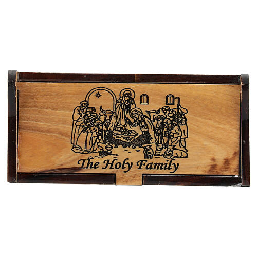 Pudełeczko na różaniec drewno oliwne Święta Rodzina The Holy Family 2
