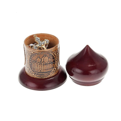 Boite à chapelet bois de bouleau 9 cm église 2