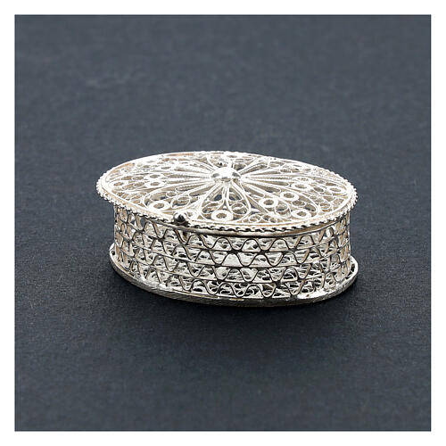 800 silver oval rosary box with engravings 2