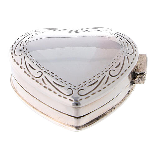 Heart-shaped rosary case with engravings of 925 silver 1