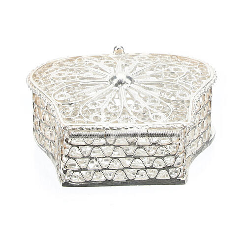 Crown-shaped rosary case of 925 silver filigree 4