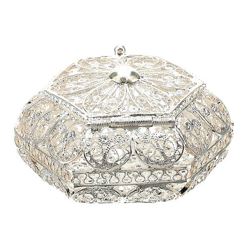 800 silver filigree hexagonal rosary case 4