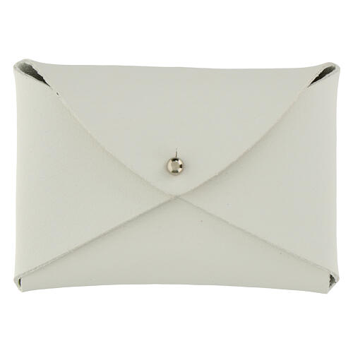 Portarosario bianco logo ufficiale Giubileo 2025 similpelle 10x7 cm 3