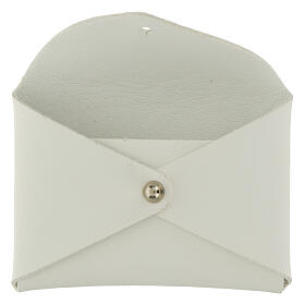 White rosary case with official Jubilee 2025 logo, imitation leather 10x7 cm