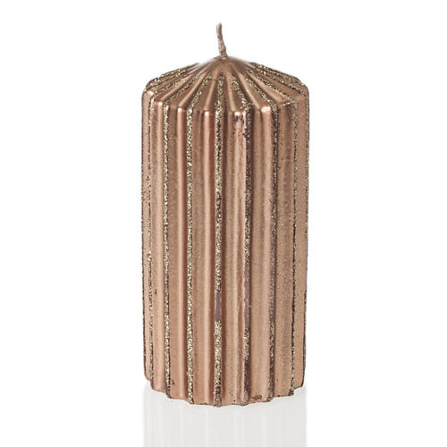 Christmas decoration candle brass color stripes 1