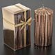Christmas decoration candle brass color stripes s2
