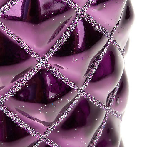 Christmas decoration purple candle diamond decor glitter 2