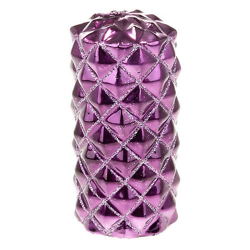 Christmas decorative purple candle diamond decor glitter 1