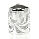 Christmas decoration large candle silver flowers s1