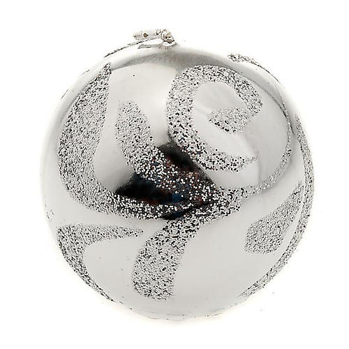 Christmas decoration sphere candle silver 1