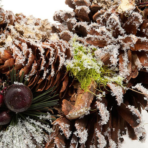 Christmas garland pine cones and snow 2