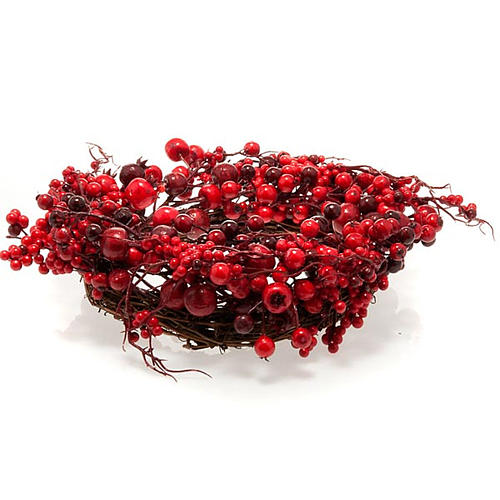 couronne de noel, rameaux  et baies rouges, décorations n 2